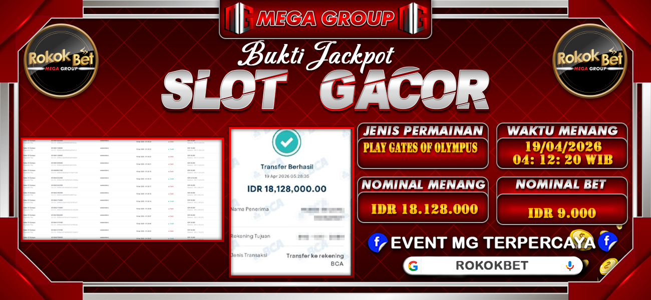 Bukti JP situs Rokokbet hari Minggu, 19 April 2026