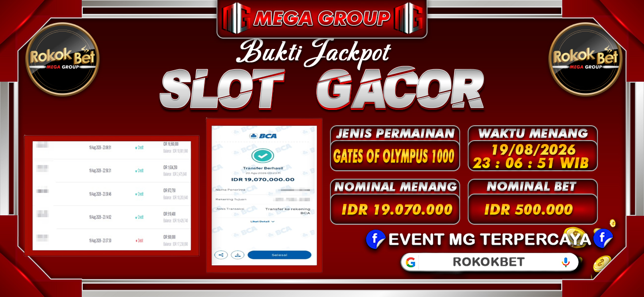 Bukti JP situs Rokokbet hari Kamis, 20 Agustus 2026