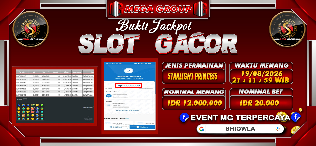 Bukti JP situs Shiowla hari Rabu, 19 Agustus 2026