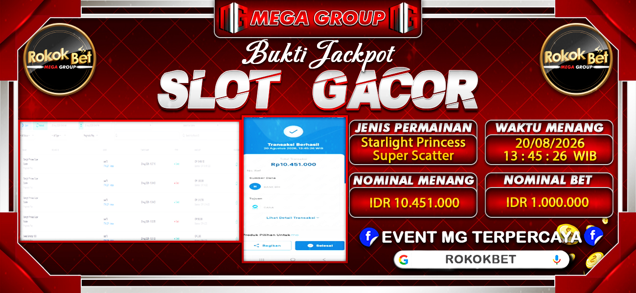 Bukti JP situs Rokokbet hari Kamis, 20 Agustus 2026