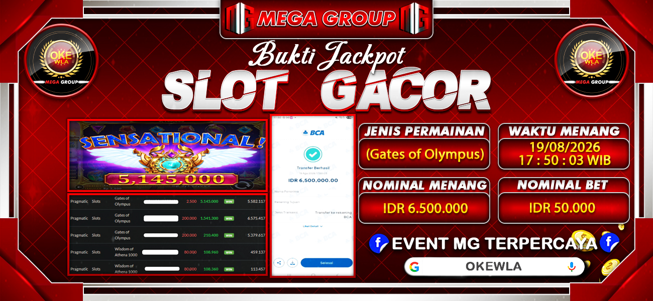 Bukti JP situs Okewla hari Rabu, 19 Agustus 2026