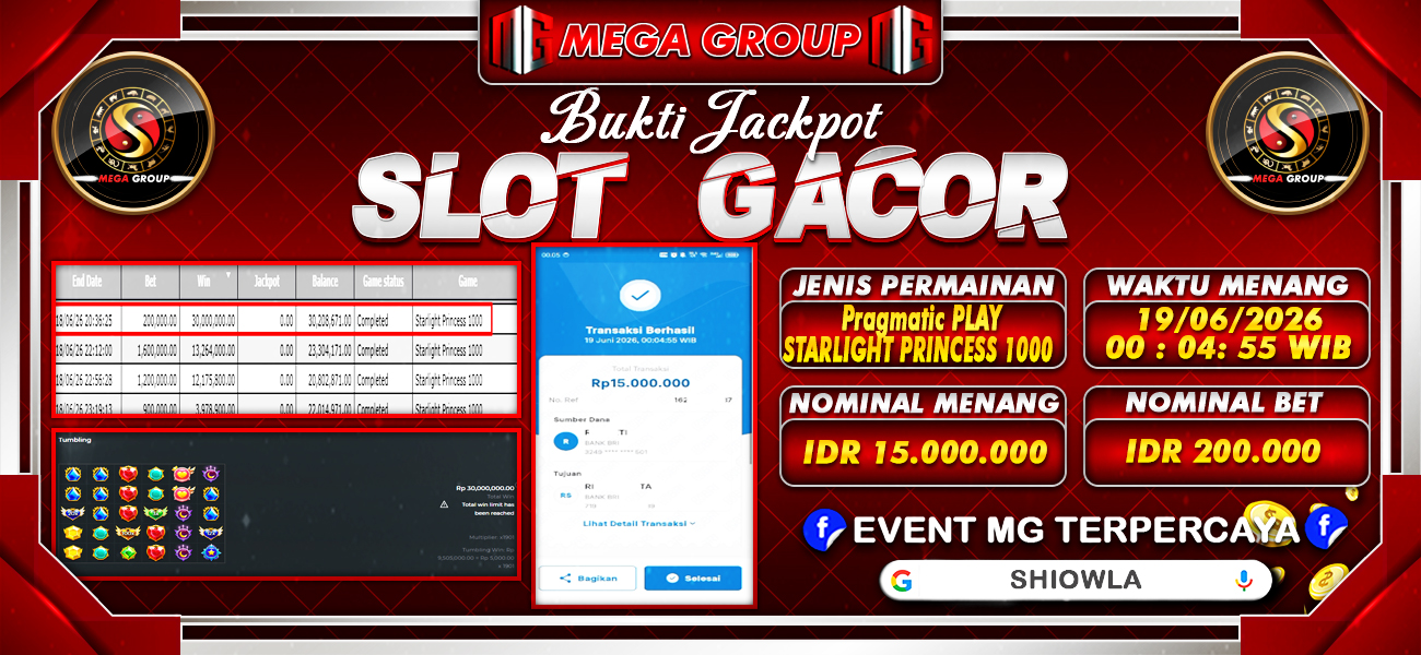 Bukti JP situs Shiowla hari Jumat, 19 Juni 2026