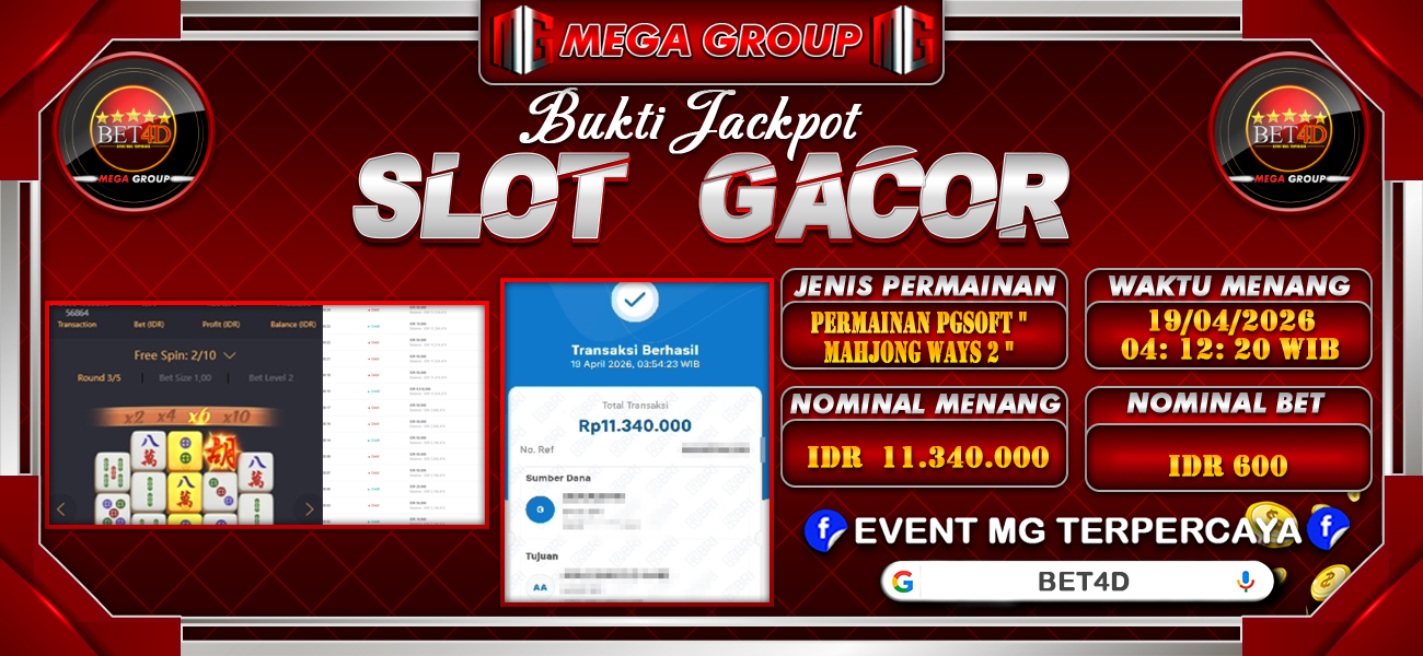 Bukti JP situs Bet4D hari Minggu, 19 April 2026